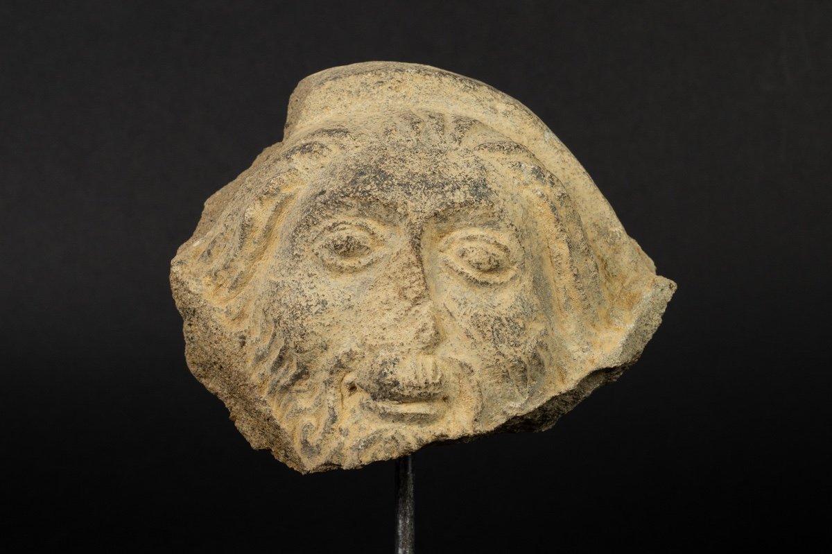 Head Of Saint, Sandstone, Gothic, 13th-15th Century, Alsace?-photo-4