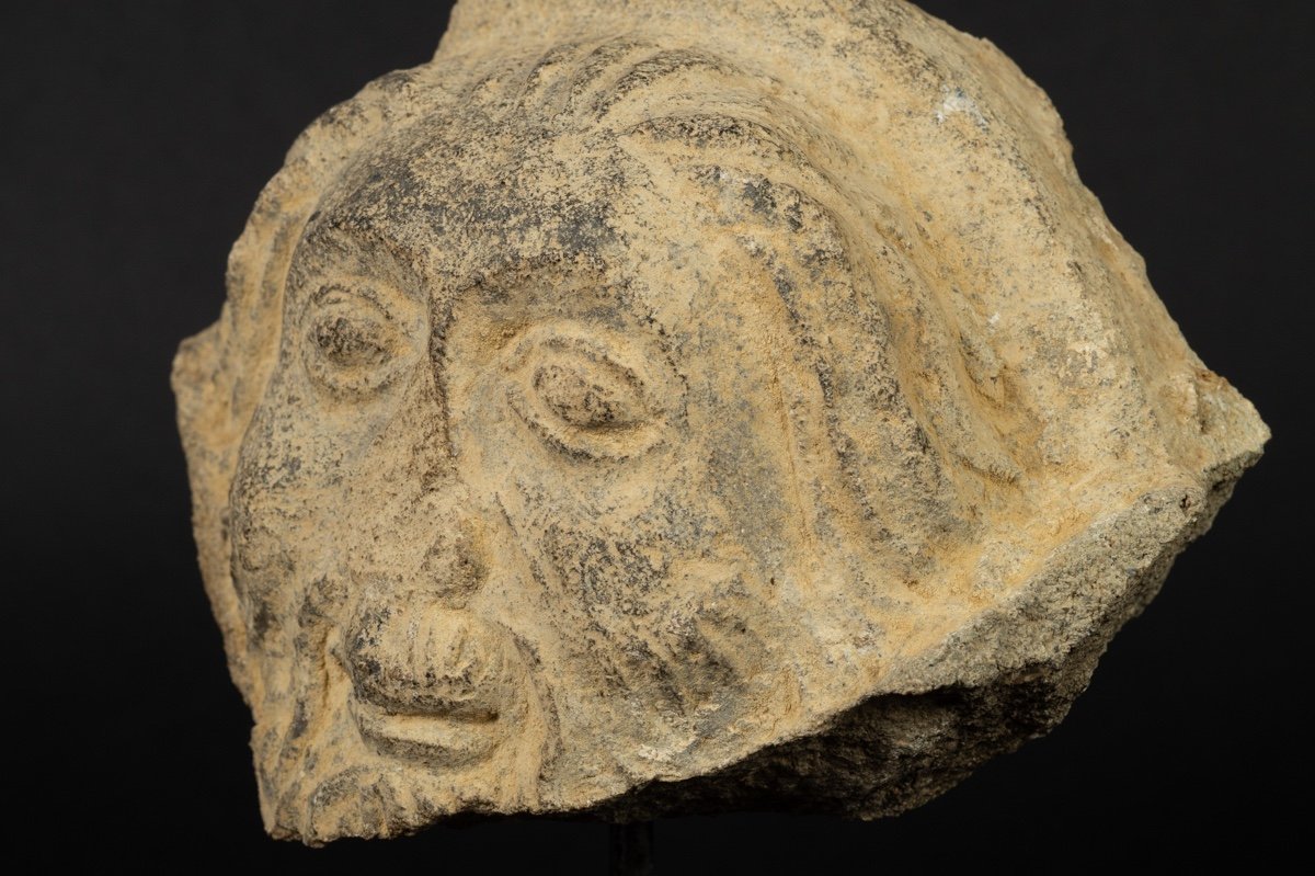 Head Of Saint, Sandstone, Gothic, 13th-15th Century, Alsace?-photo-5