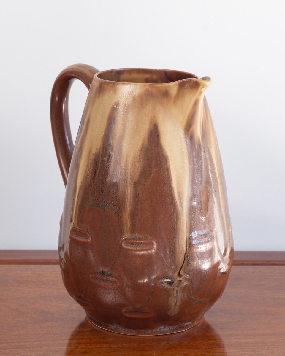 Pitcher, Art Nouveau, Denbac?, France, Circa 1900.-photo-3