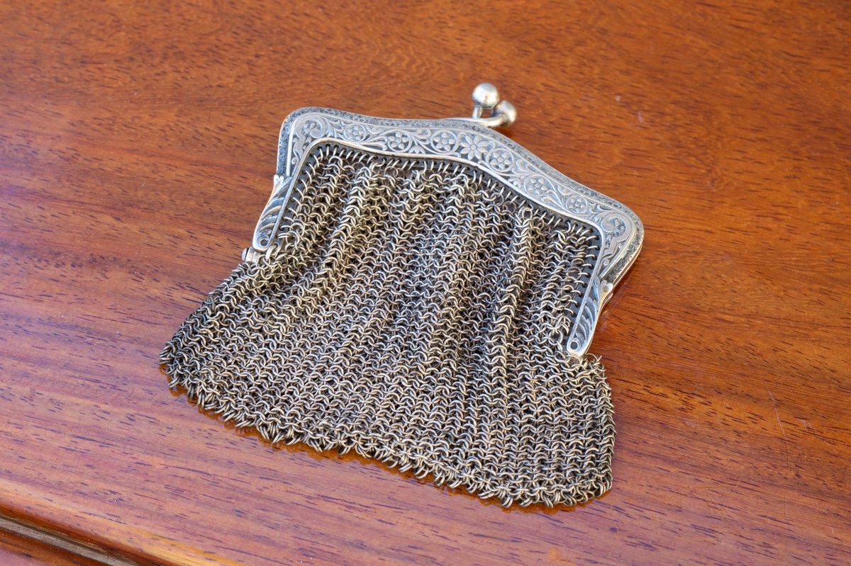 Double Coin Purse, Silver, France, Late Nineteenth Century.-photo-3