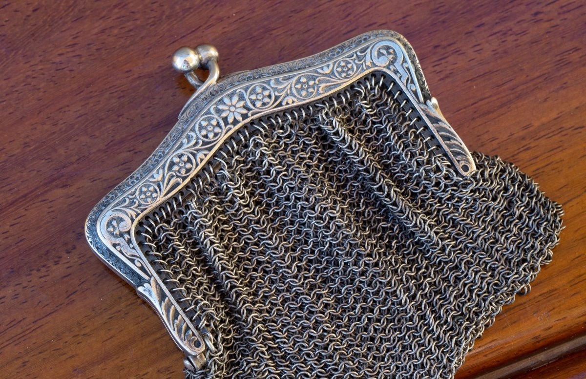 Double Coin Purse, Silver, France, Late Nineteenth Century.-photo-4