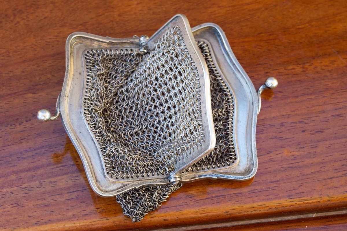 Double Coin Purse, Silver, France, Late Nineteenth Century.-photo-2