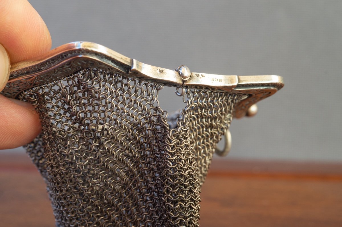 Double Coin Purse, Silver, France, Late Nineteenth Century.-photo-5