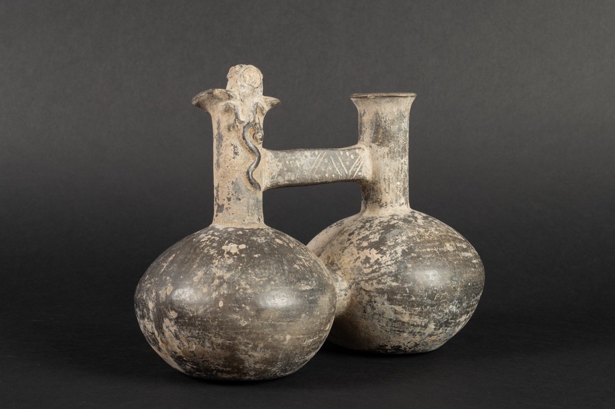 Singing Vase - Snake Whistle, Peru, Chimu, 10th-15th Century, Pre-columbian Culture-photo-2
