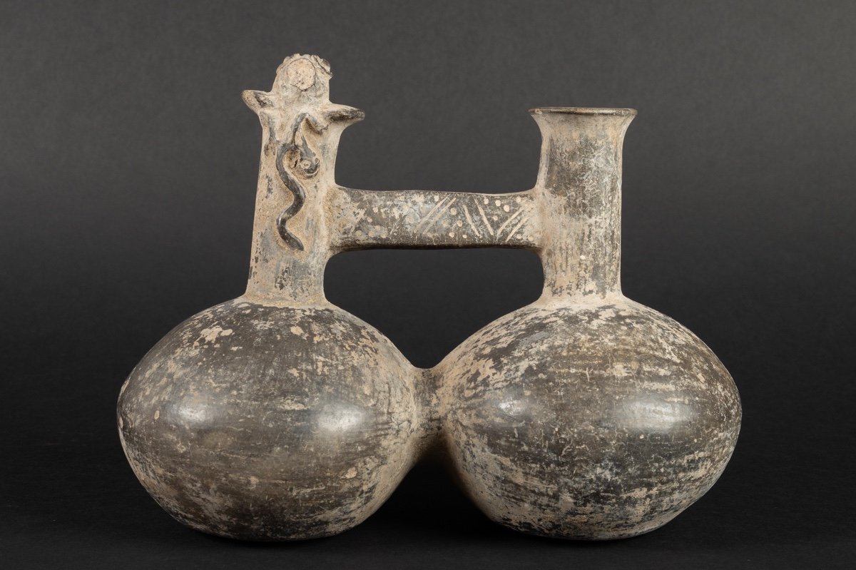 Vase Chantant - Sifflet à Serpent, Pérou, Chimu, Xe-xve Siècle, Culture Précolombienne -photo-4