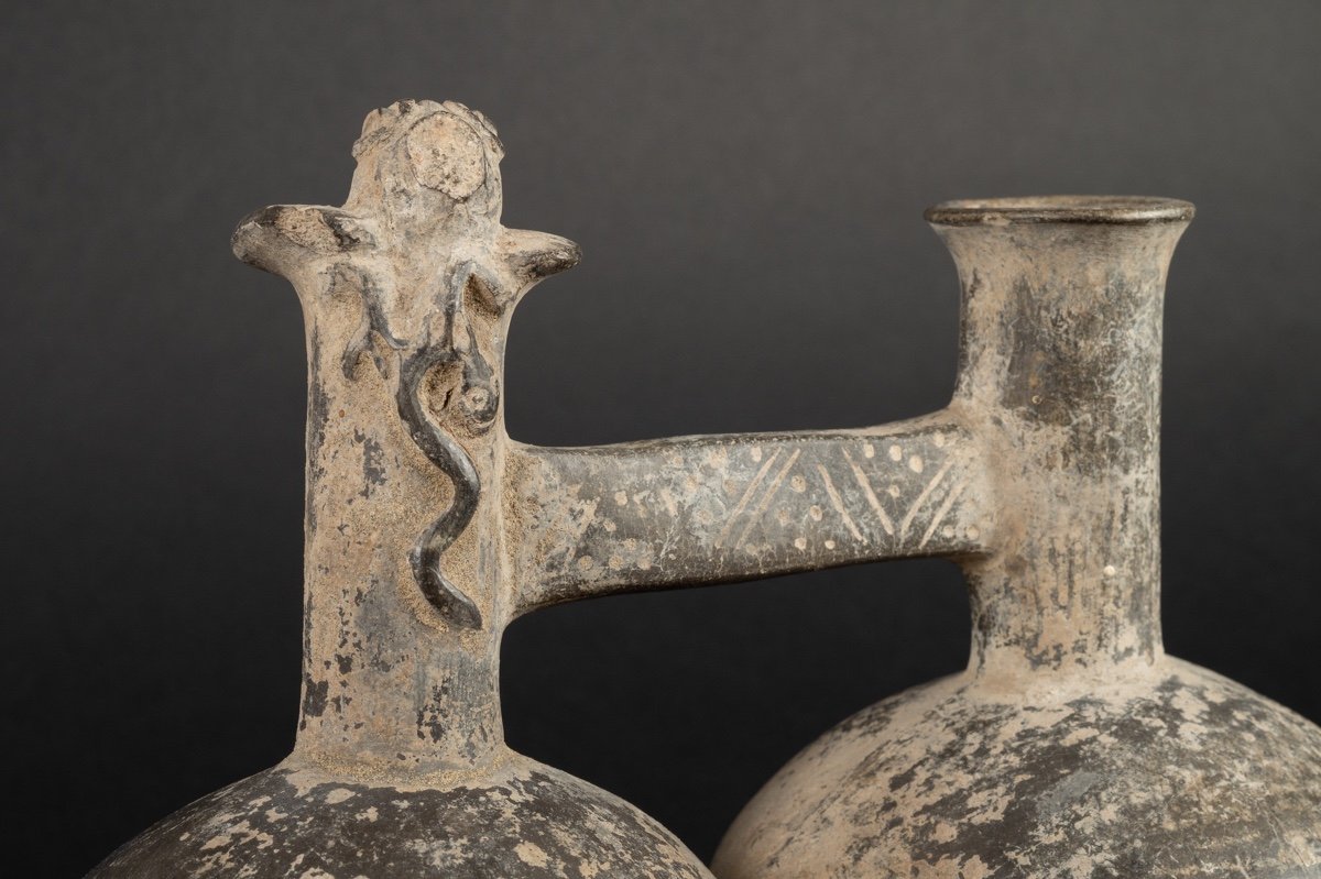 Vase Chantant - Sifflet à Serpent, Pérou, Chimu, Xe-xve Siècle, Culture Précolombienne -photo-1