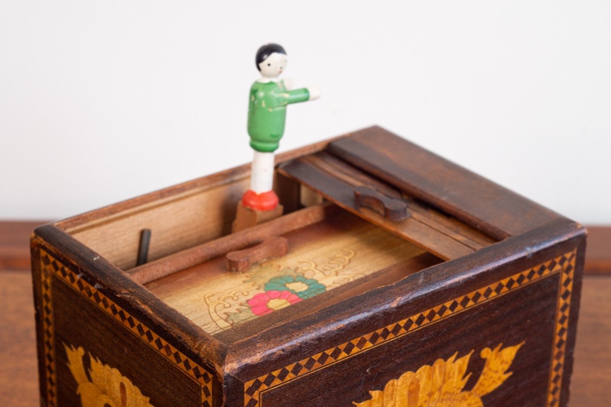 Distributeur De Cigarettes, Bois Incrusté, Japon, ère Meiji (1868-1912)-photo-2