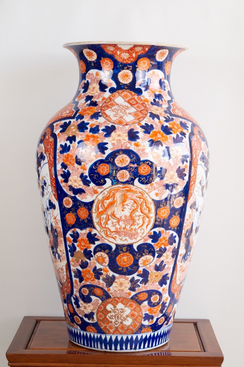 Large Fan Vase, Arita - Imari, Japan, Meiji Era (1868-1912).-photo-2