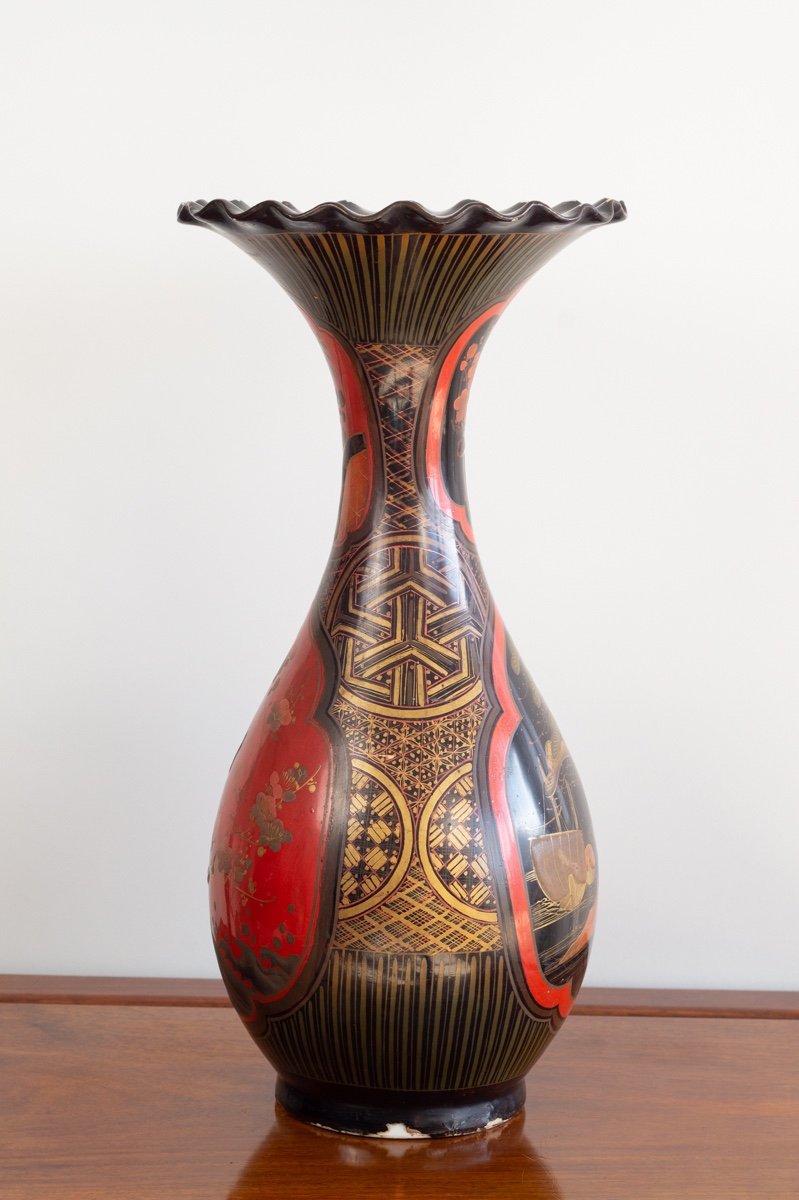 Lacquer Vase, Arita, Japan, Meiji Era (1868-1912).-photo-2