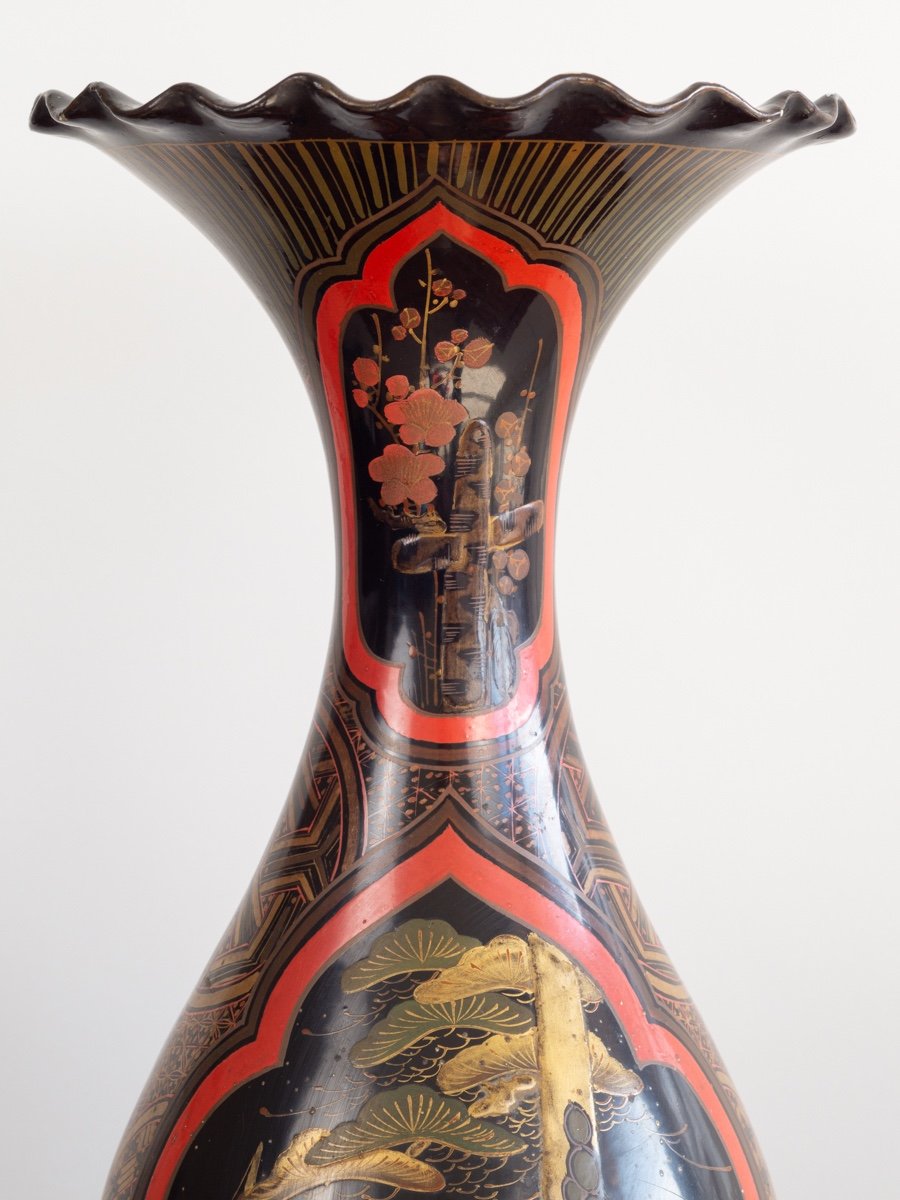 Lacquer Vase, Arita, Japan, Meiji Era (1868-1912).-photo-2