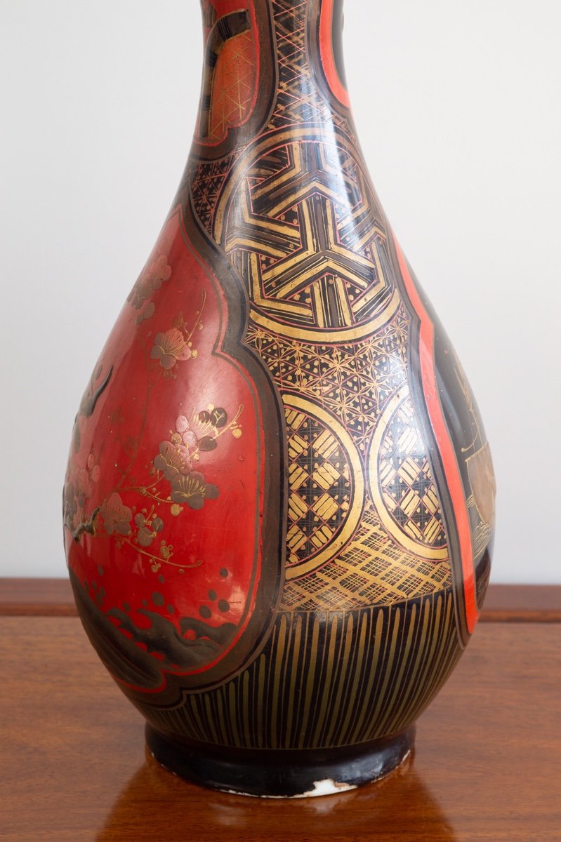 Lacquer Vase, Arita, Japan, Meiji Era (1868-1912).-photo-3