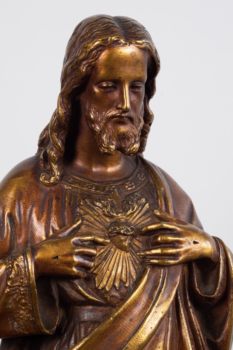 Sacred Heart Of Jesus Christ, Bronze, R. Casciani, 1883.-photo-4