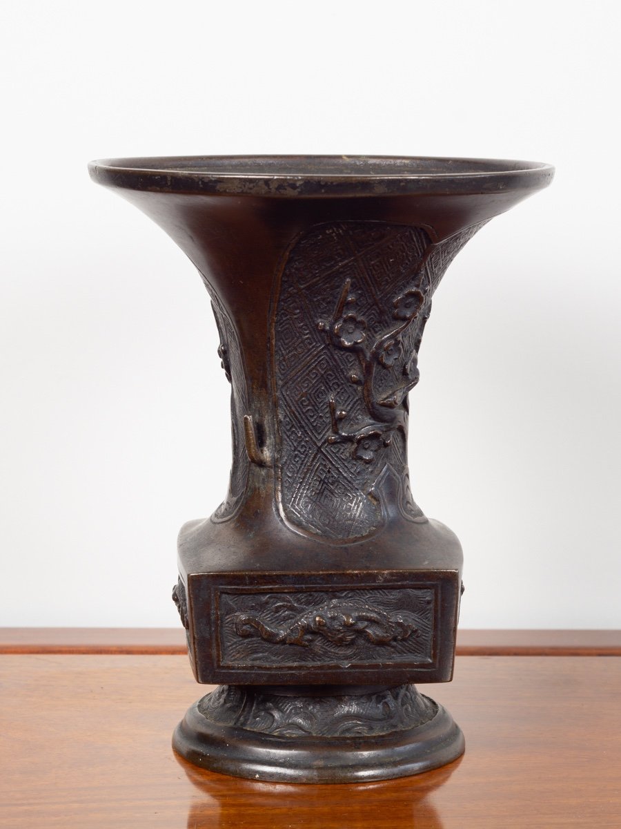 Vase En Bronze, Chine, Dynastie Qing, XVIIIe/XIXe Siècle. -photo-2