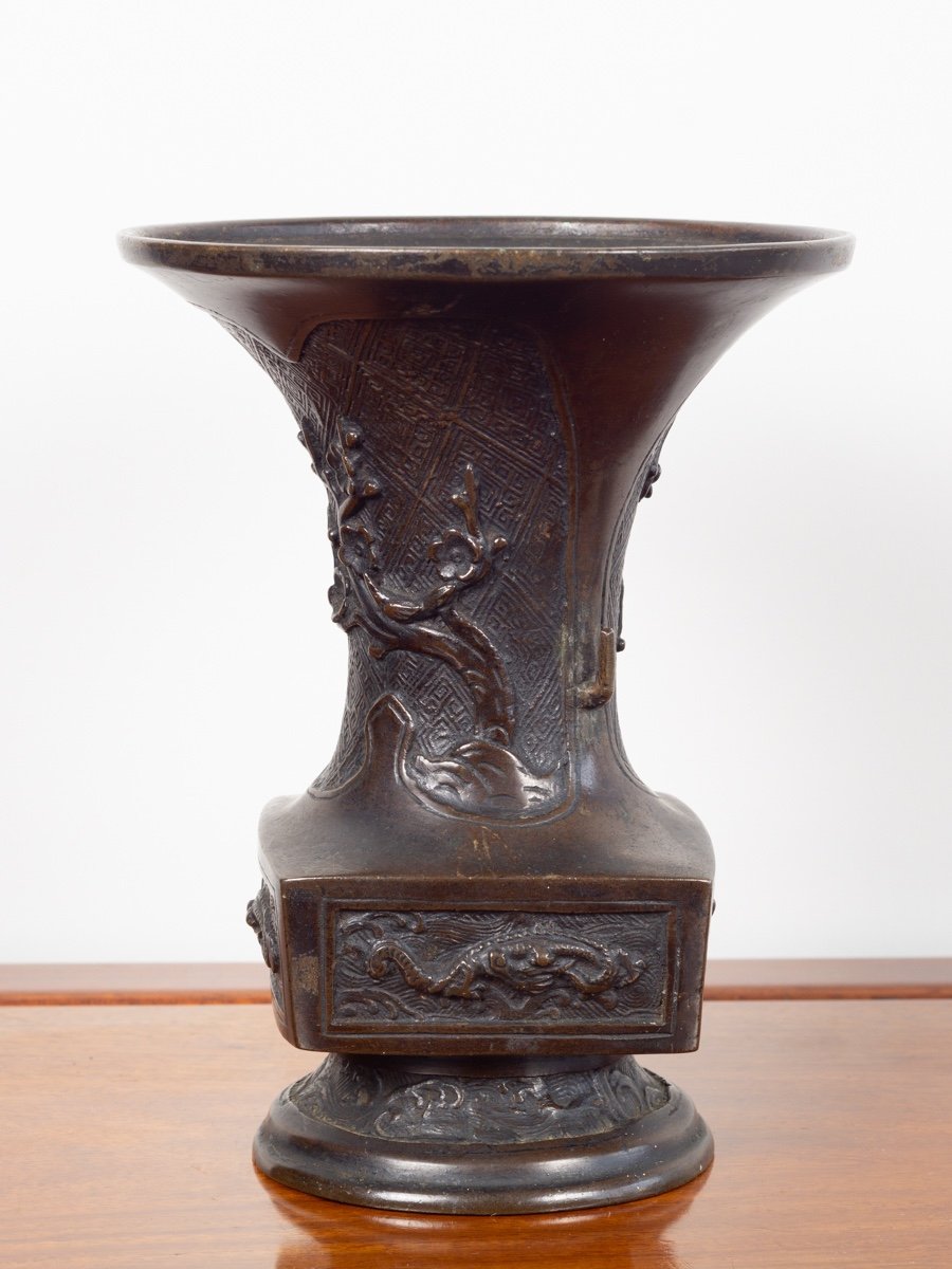 Vase En Bronze, Chine, Dynastie Qing, XVIIIe/XIXe Siècle. -photo-4