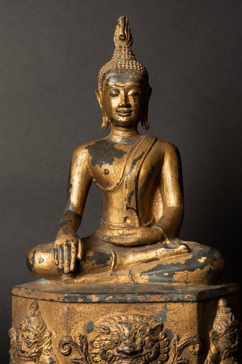 Sakyamuni Buddha, Gilt Bronze, Thailand, 18th/19th Century.-photo-1