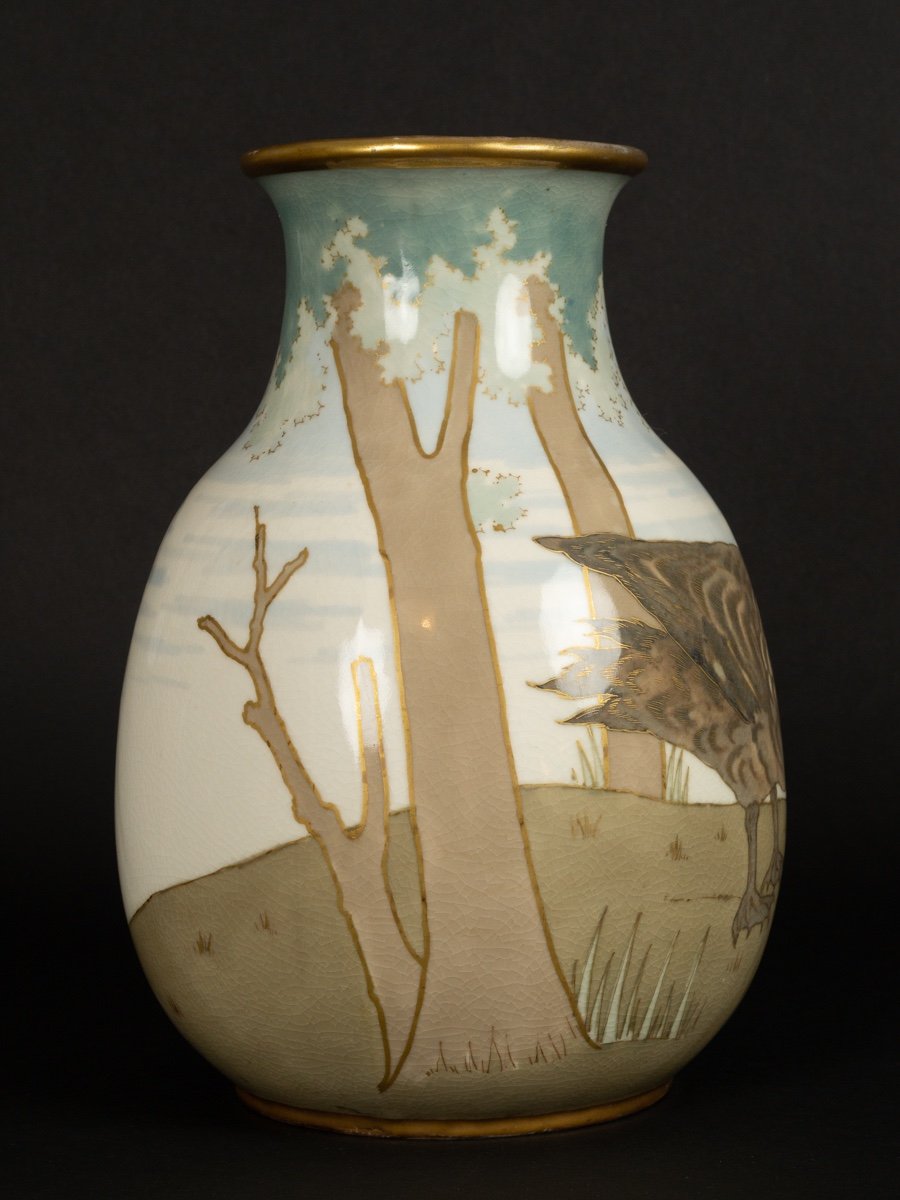 Vase Avec Canard, Art Nouveau, Amphora, Autriche, Vers 1900-photo-2
