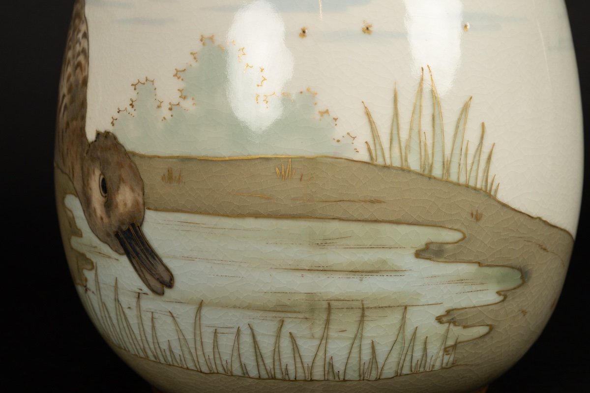 Vase With Duck, Art Nouveau, Amphora, Austria, Circa 1900-photo-6