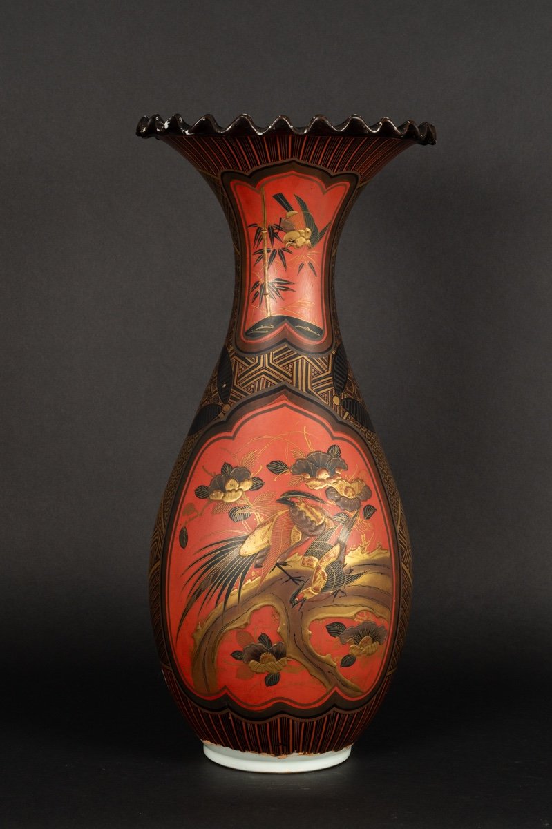 Vase En Laque, Arita, Japon, ère Meiji (1868-1912). -photo-3