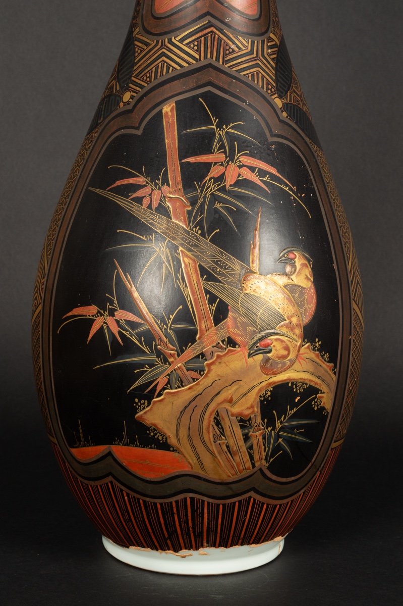 Lacquer Vase, Arita, Japan, Meiji Era (1868-1912).-photo-1