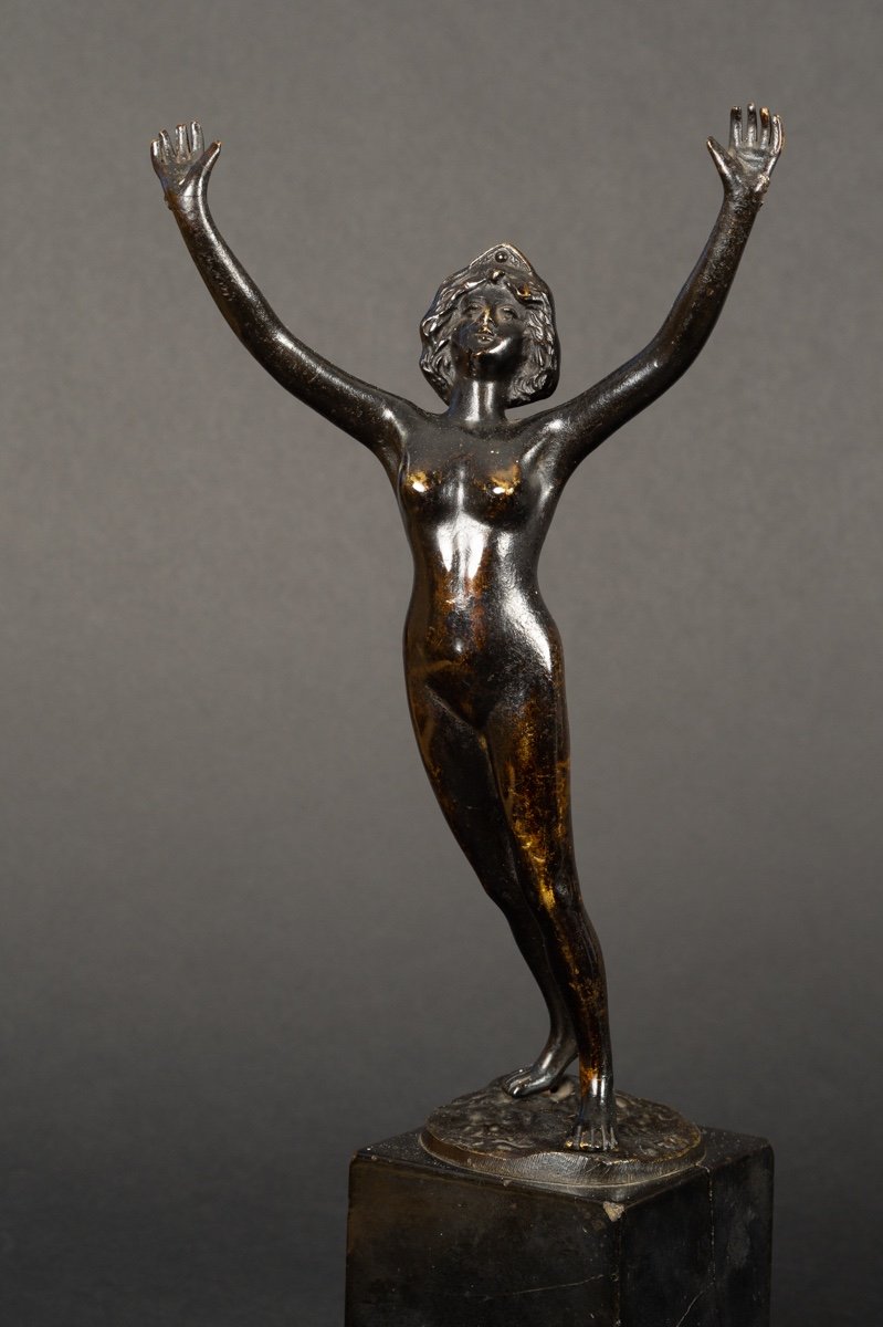 Naked Woman, Bronze, Reni Palmier, Art Nouveau, France, Circa 1910.-photo-4