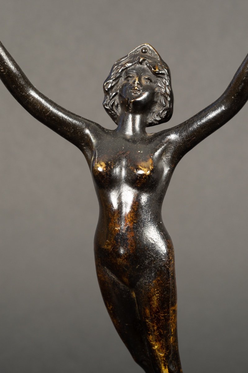 Naked Woman, Bronze, Reni Palmier, Art Nouveau, France, Circa 1910.-photo-3