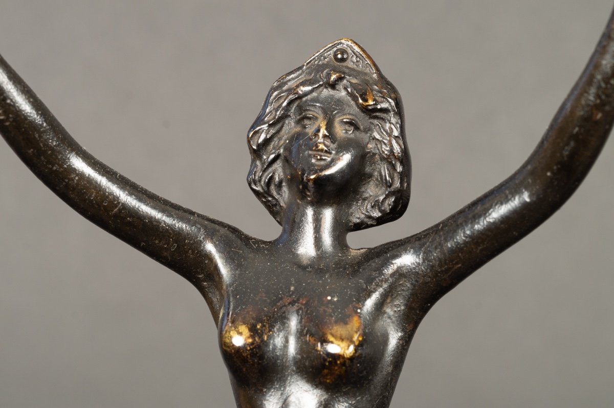 Naked Woman, Bronze, Reni Palmier, Art Nouveau, France, Circa 1910.-photo-4