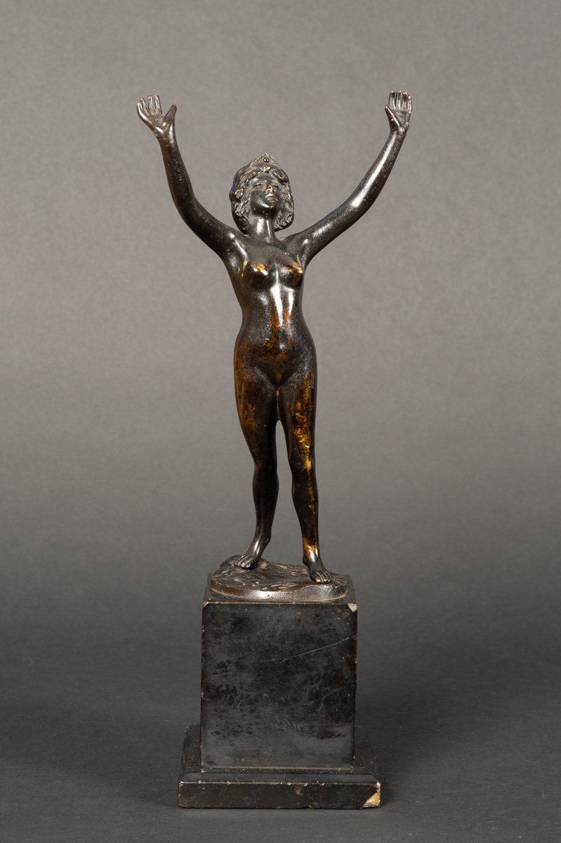 Naked Woman, Bronze, Reni Palmier, Art Nouveau, France, Circa 1910.