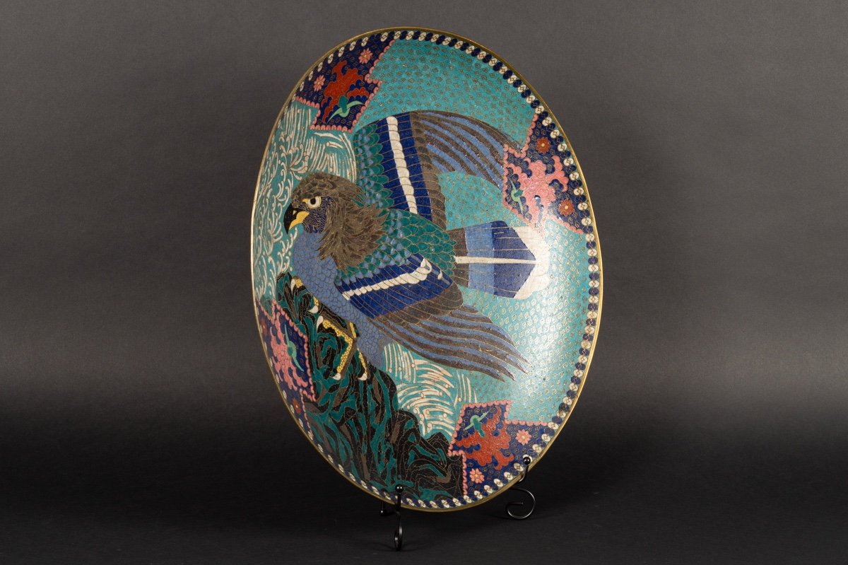 Eagle Dish, Cloisonne, Japan, Edo, Circa 1850. -photo-2