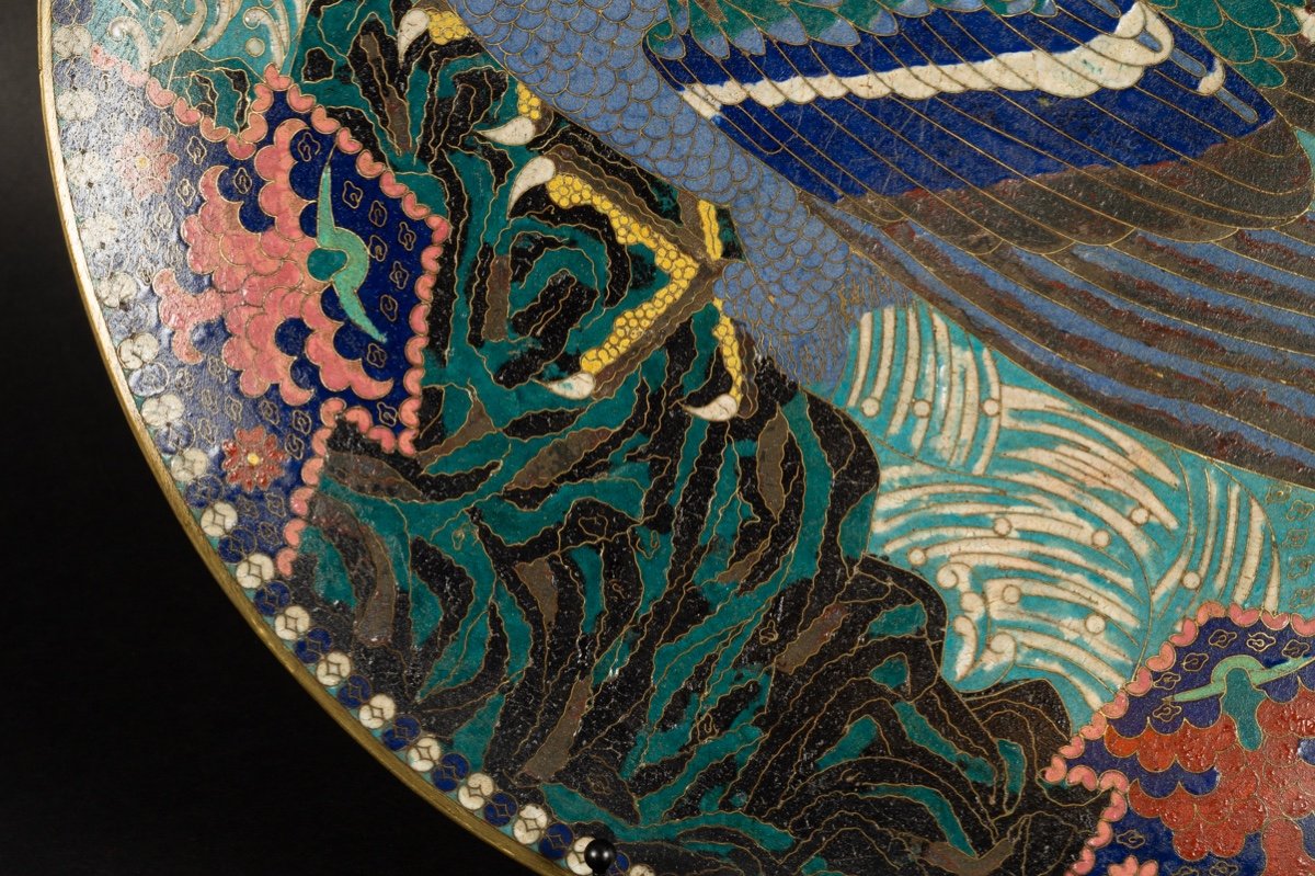 Eagle Dish, Cloisonne, Japan, Edo, Circa 1850. -photo-3