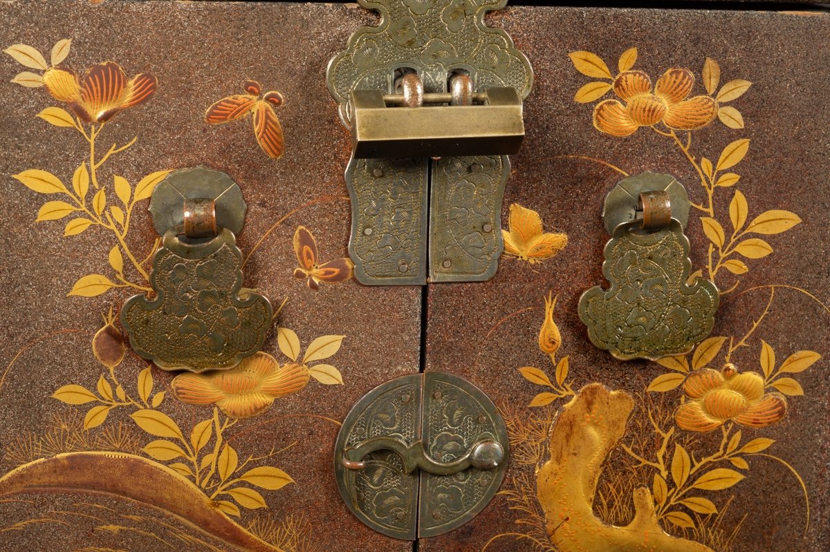 Coiffeuse Portable, Bois Laqué Maki-e Et Incrusté , Japon, ère Meiji (1868-1912).  -photo-7