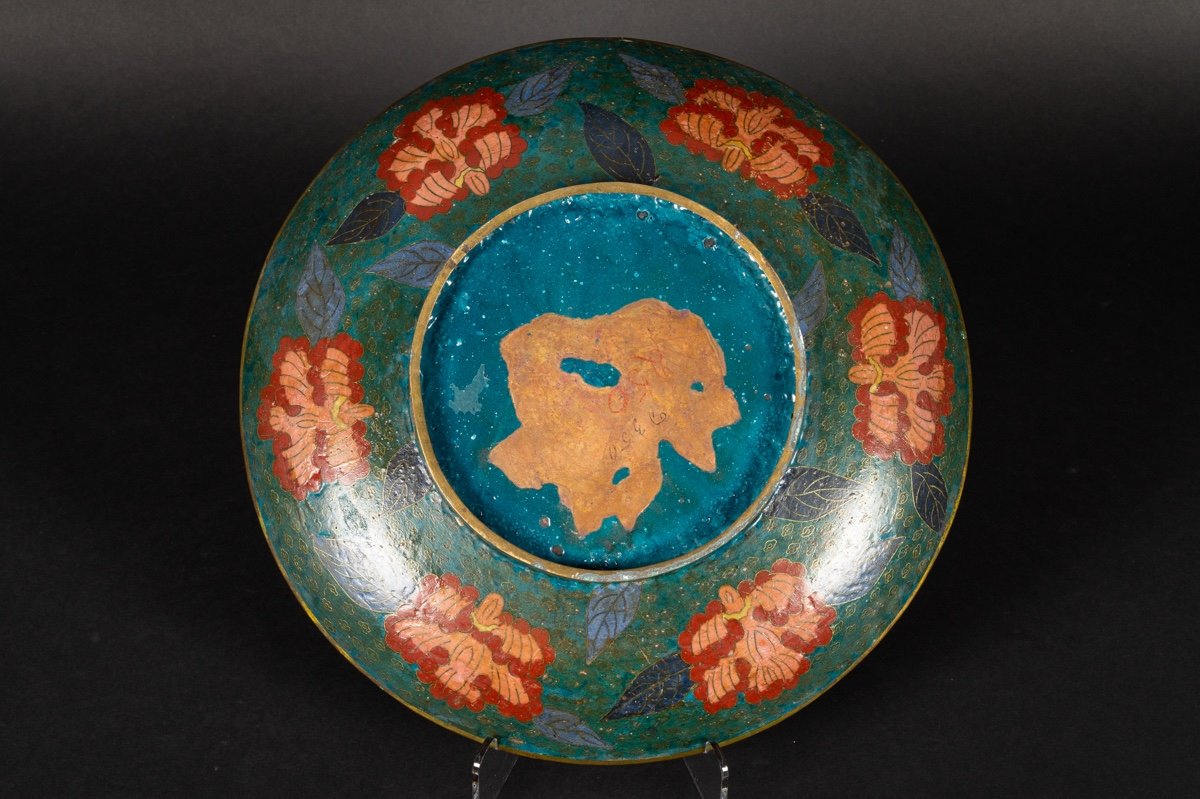 Plat avec Phoenix, cloisonné, Japon, époque Edo, vers 1850.-photo-5