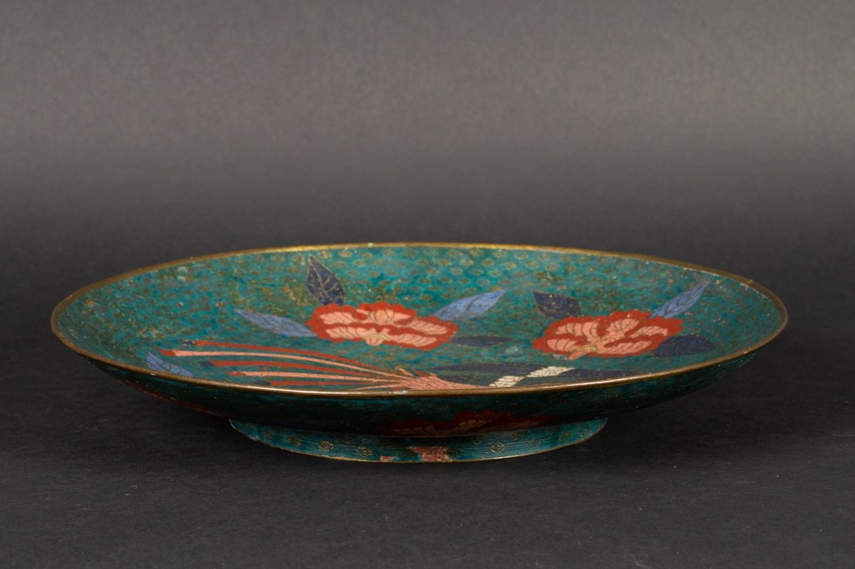 Plat avec Phoenix, cloisonné, Japon, époque Edo, vers 1850.-photo-8