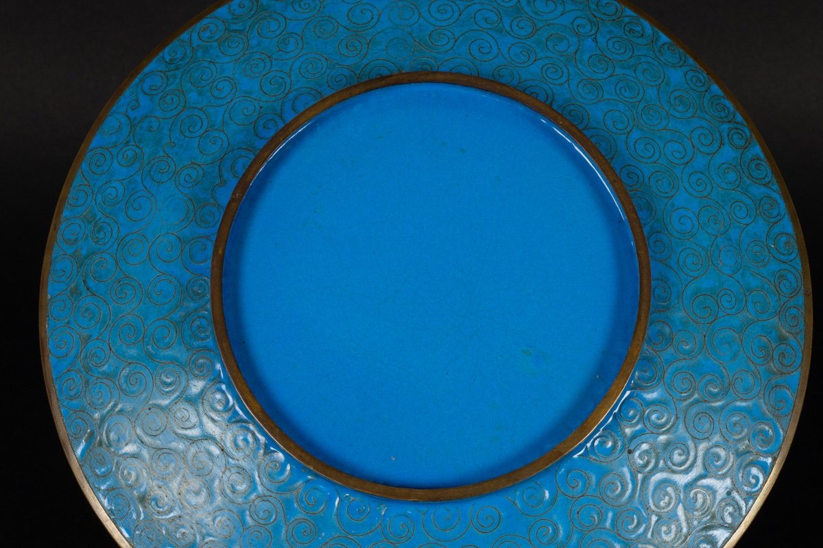 Plat En Cloisonné à Aigle, Japon, ère Meiji (1868-1912).  -photo-6