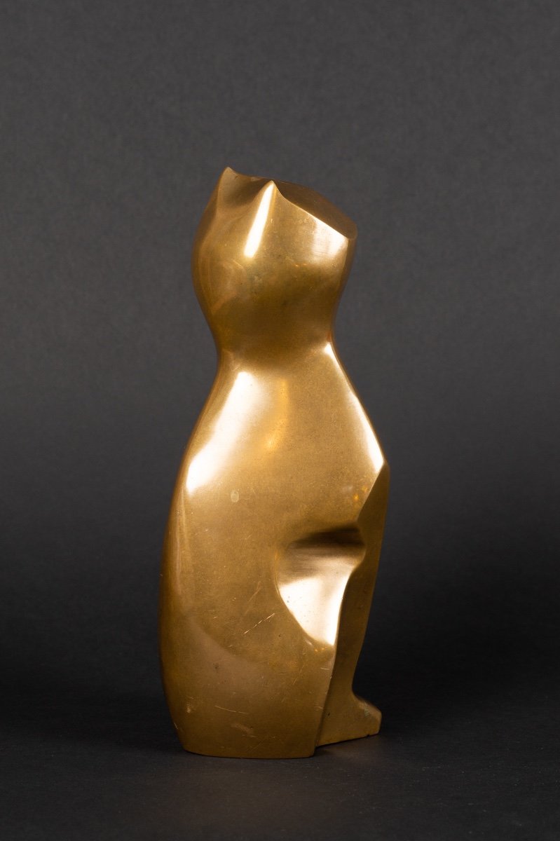Cat, Bronze, Belgium, Signed, 1960s/70s?-photo-2