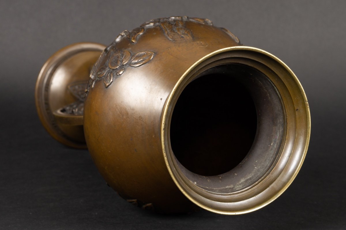 Vase With Handles, Bronze, Japan, Meiji Era (1868-1912).-photo-7