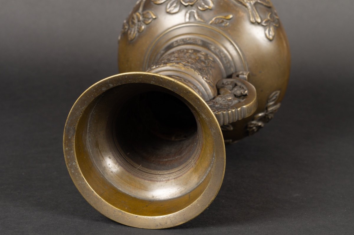 Vase With Handles, Bronze, Japan, Meiji Era (1868-1912).-photo-8