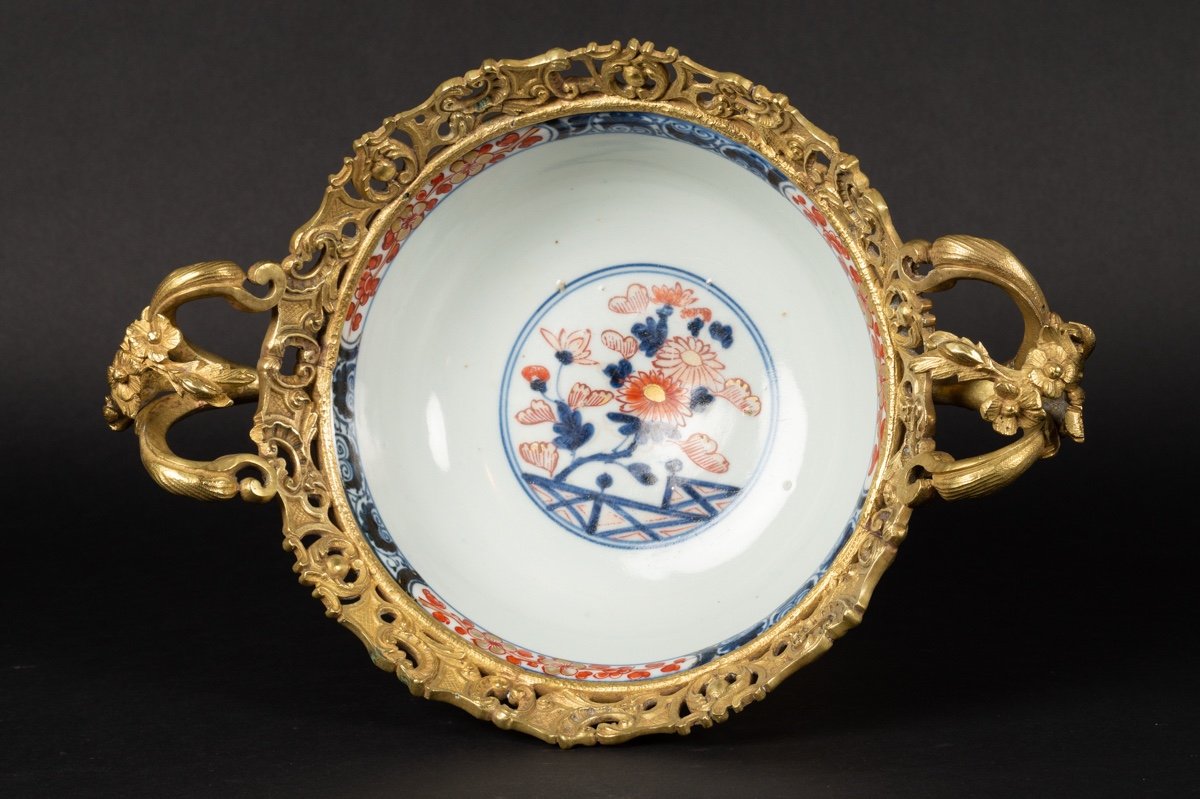 Imari Cup, Porcelain, Gilt Bronze, 18th Century Japan, 19th Century France.-photo-1