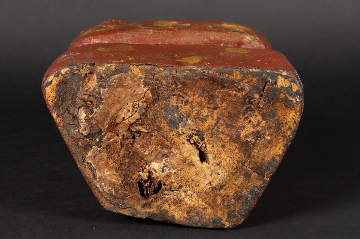 Buddha In Red Lacquer, Burma, Shan, 19th Century.-photo-8