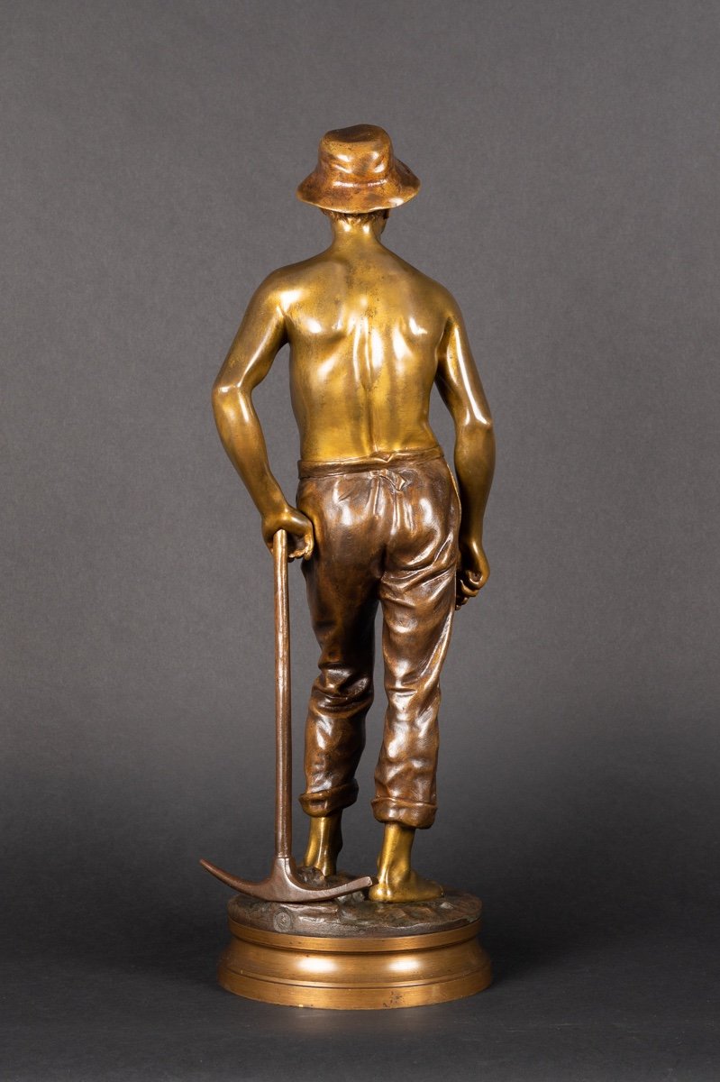 Miner, Adrien - Etienne Gaudez (1845 - 1902), Bronze, France, 19th Century.-photo-4