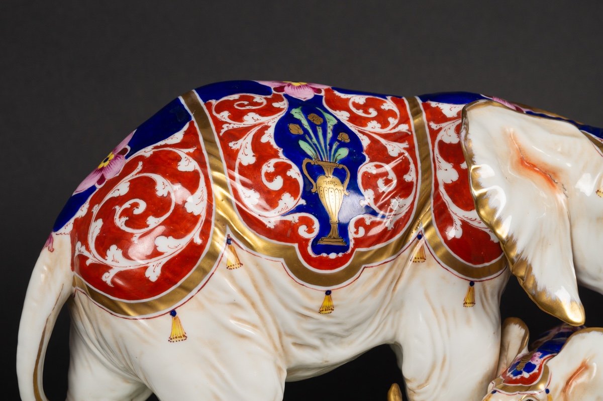 Éléphants En Porcelaine, Volkstedt, Rudolstadt, Thuringe, Début Du 20e Siècle. -photo-4
