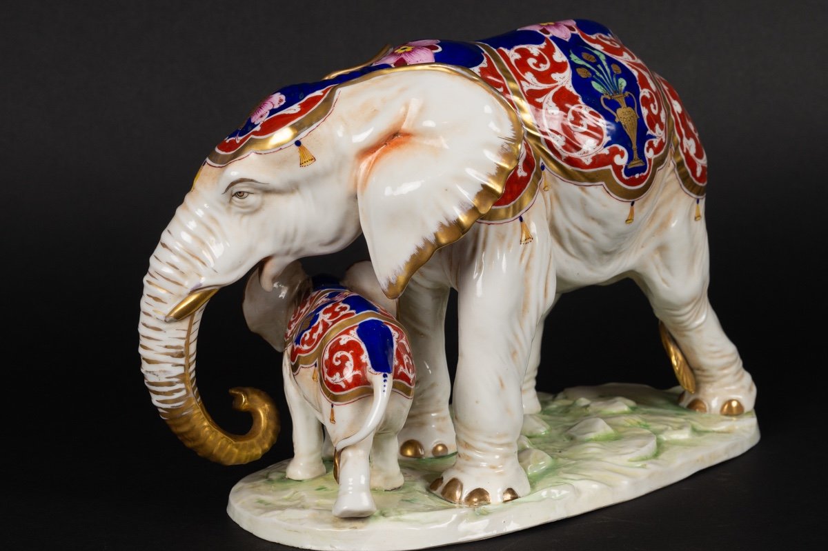 Éléphants En Porcelaine, Volkstedt, Rudolstadt, Thuringe, Début Du 20e Siècle. -photo-5