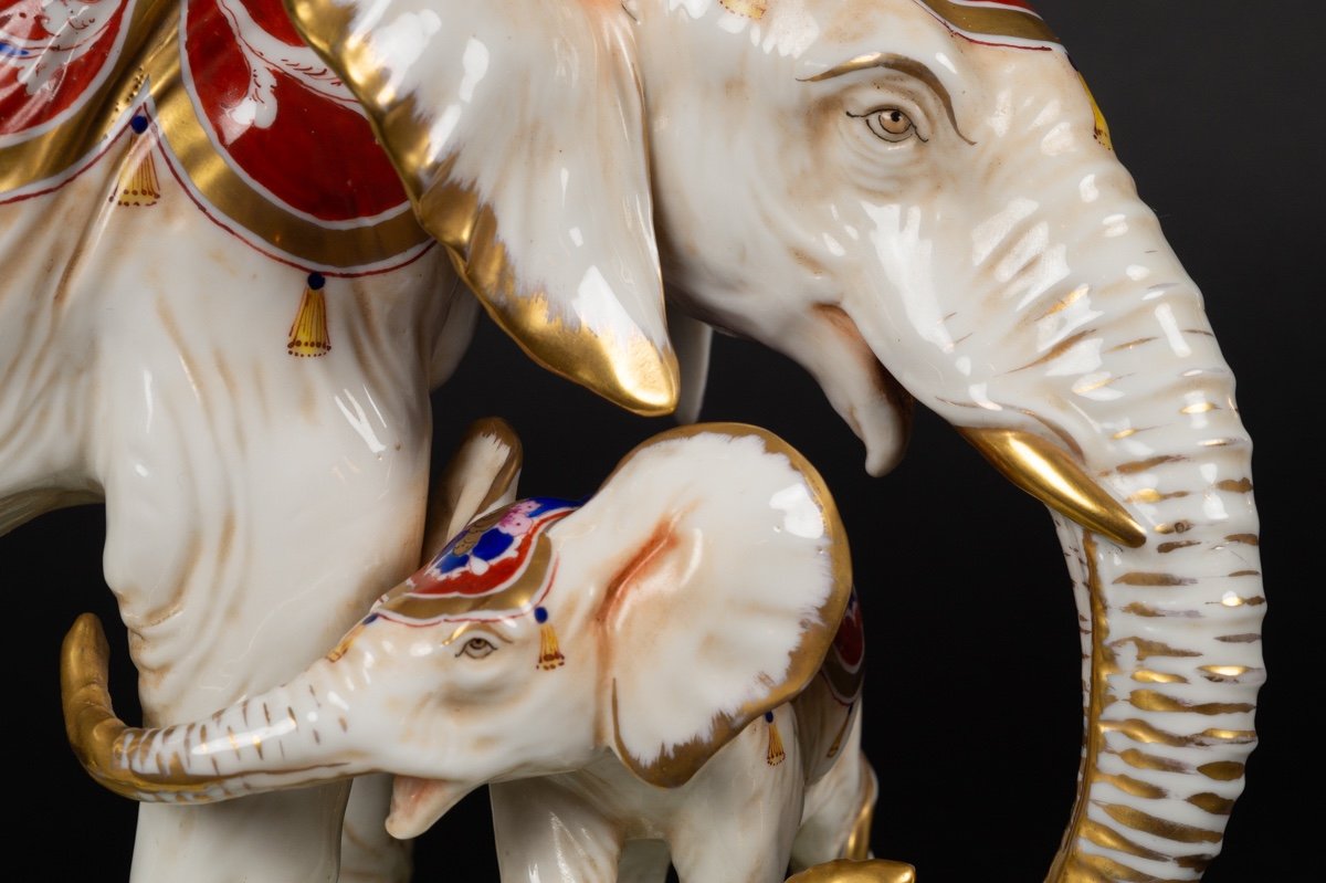 Éléphants En Porcelaine, Volkstedt, Rudolstadt, Thuringe, Début Du 20e Siècle. -photo-7