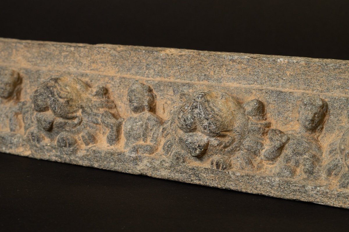 Relief With Characters And Lions, Stone, Gandhara, 1st To 5th Century-photo-2