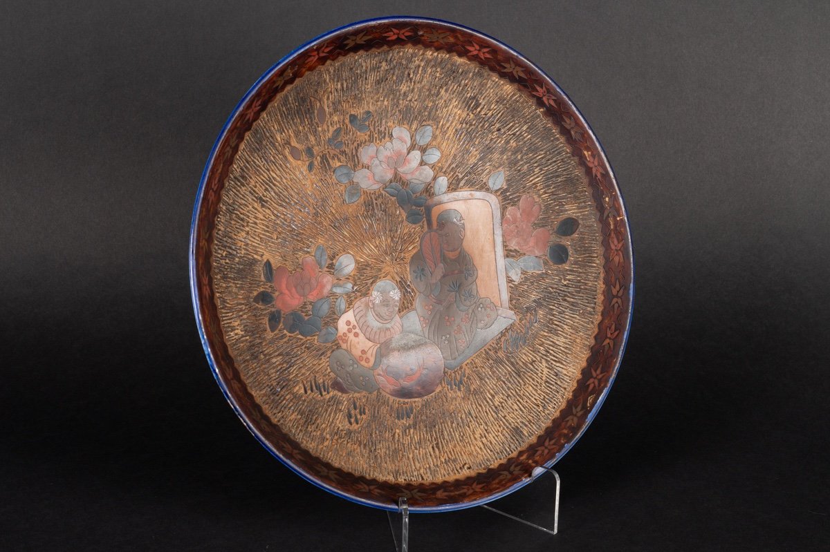 Plate With Children, Cloisonné Jiki-shippo, Japan, Meiji Era (1868-1912).-photo-3