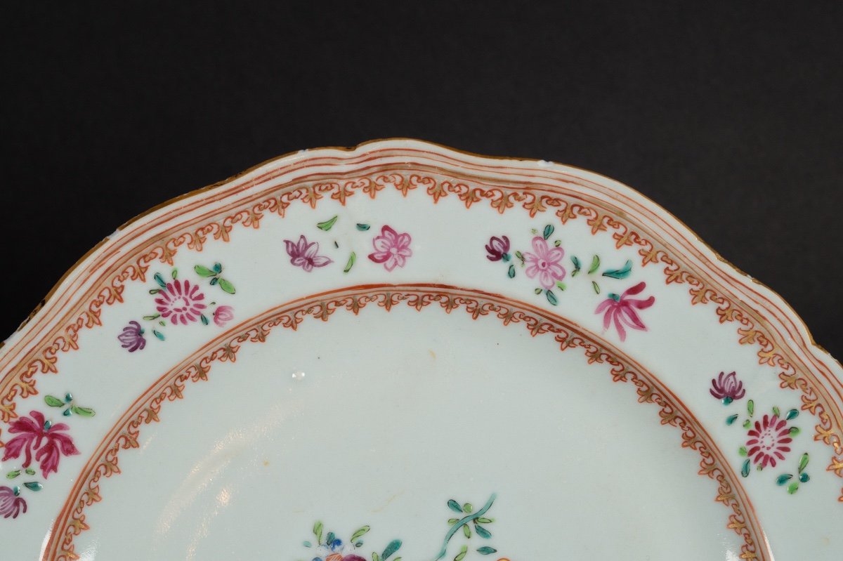 Paire d'Assiettes, Famille Rose, Yongzheng / Qianlong, Dynastie Qing, 1723-1796. -photo-3