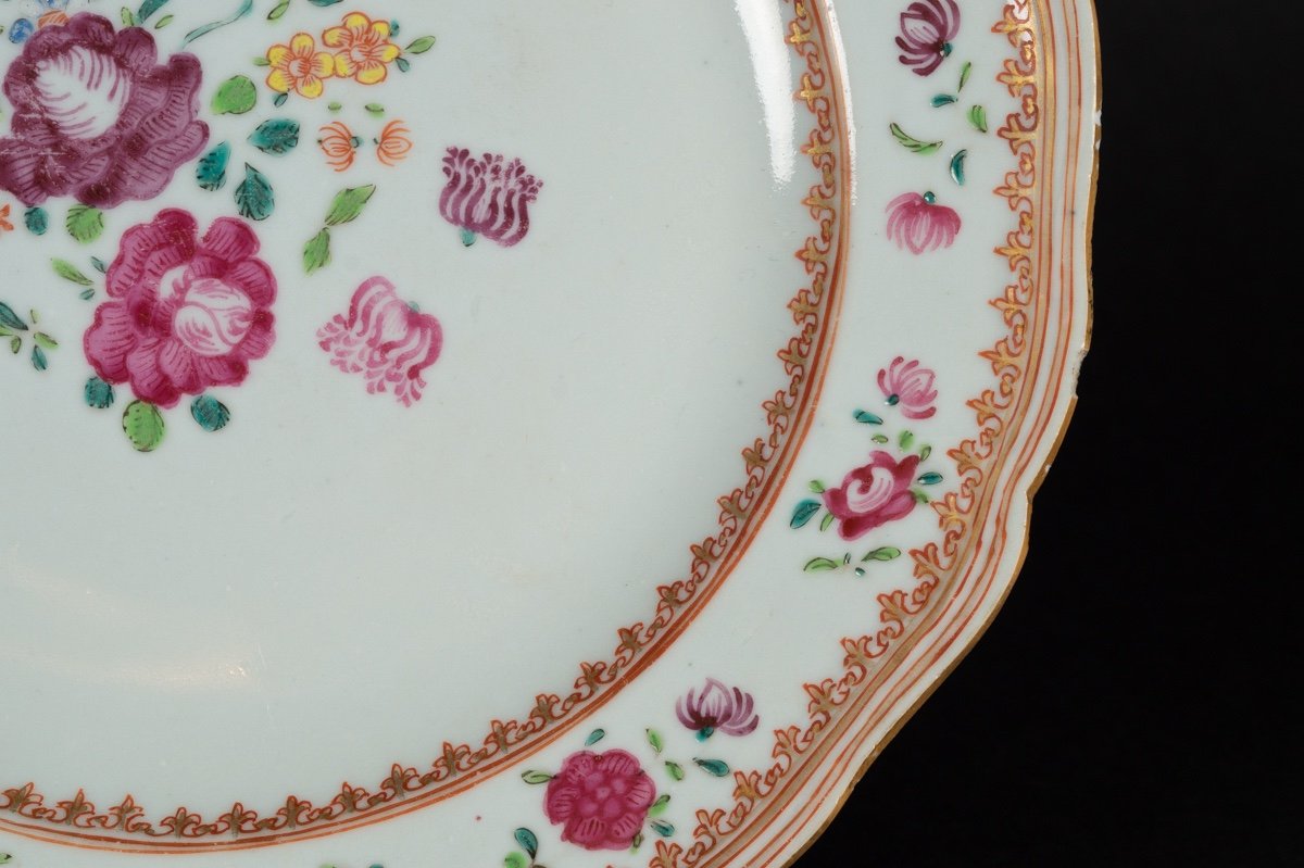 Paire d'Assiettes, Famille Rose, Yongzheng / Qianlong, Dynastie Qing, 1723-1796. -photo-4