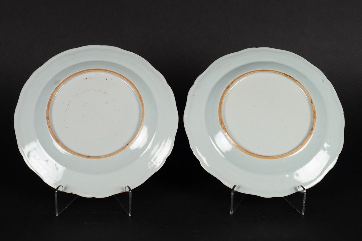 Paire d'Assiettes, Famille Rose, Yongzheng / Qianlong, Dynastie Qing, 1723-1796. -photo-7