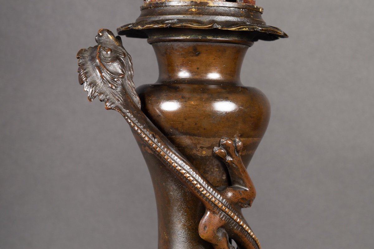 Paire De Lampes Avec Dragons, Japon, ère Meiji, 19e Siècle.  -photo-5