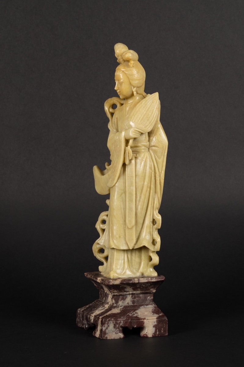 Guanyin, Stéatite, Chine, Dynastie Qing, 19e/20e Siècle.-photo-3