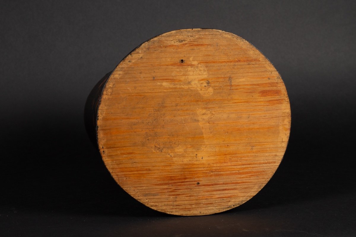 Pot à Pinceaux Avec Paon Et Pivoine, Laque, Japon, ère Meiji (1868-1912).  -photo-8